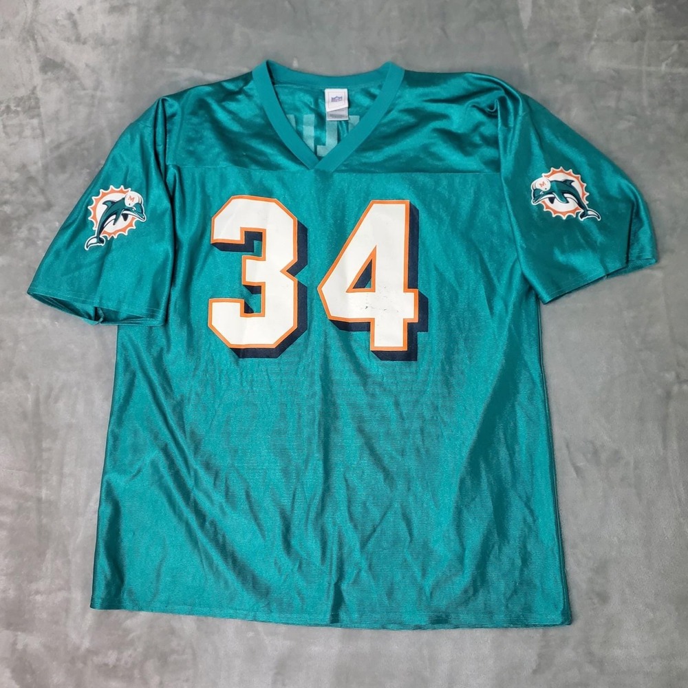 NFL Miami Dolphins Ricky Williams 34 Jersey Mens XL Teal Football VINTAGE #34